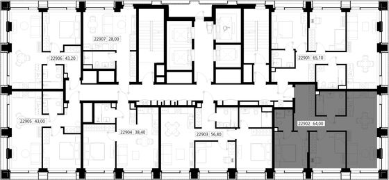 Продажа 2-комнатной квартиры 64 м², 29/36 этаж