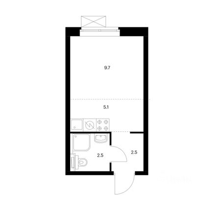 Продажа квартиры-студии 20,1 м², 12/33 этаж