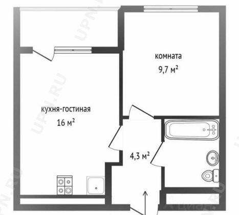 Продажа 1-комнатной квартиры 34 м², 16/20 этаж