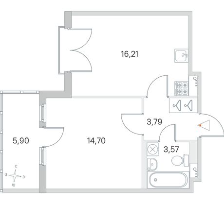 Продажа 1-комнатной квартиры 40 м², 4/4 этаж