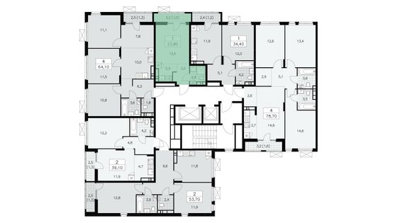 Продажа 1-комнатной квартиры 23,8 м², 9/16 этаж