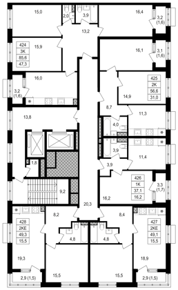 Продажа 1-комнатной квартиры 37,1 м², 9/15 этаж