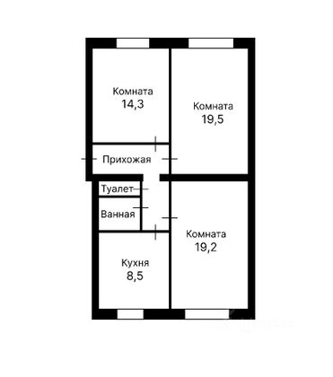 Продажа 3-комнатной квартиры 72,9 м², 1/5 этаж