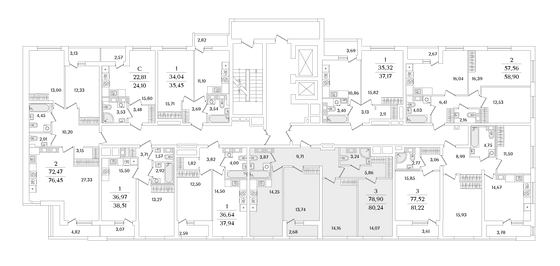 Продажа 3-комнатной квартиры 80,2 м², 12/17 этаж