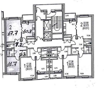 Продажа 2-комнатной квартиры 54,5 м², 12/18 этаж