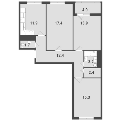 Продажа 3-комнатной квартиры 80,2 м², 23/23 этаж