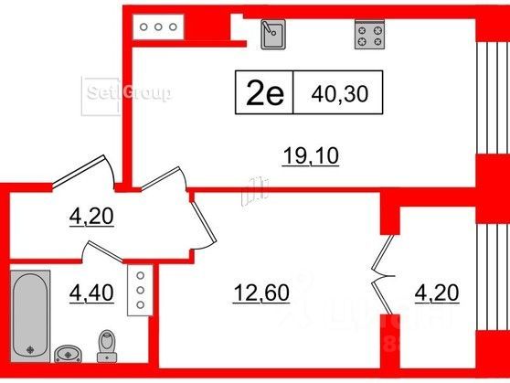 Продажа 1-комнатной квартиры 40 м², 5/10 этаж