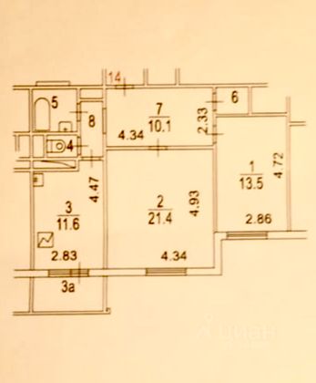 Продажа 2-комнатной квартиры 64,6 м², 5/14 этаж