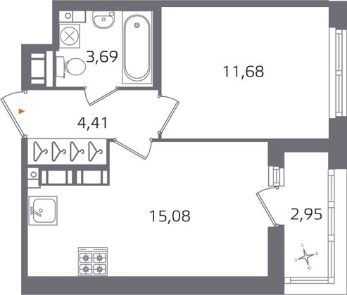 Продажа 1-комнатной квартиры 36,3 м², 13/17 этаж