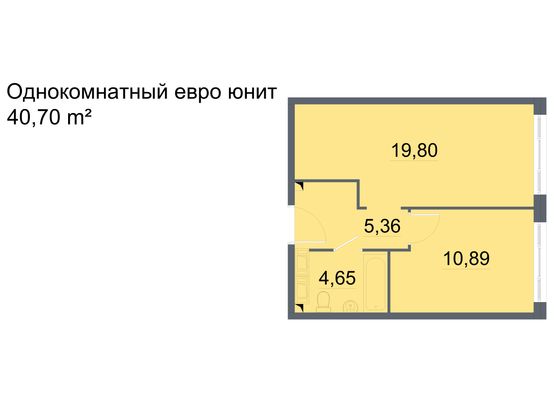 Продажа 1-комнатной квартиры 40,7 м², 20/24 этаж