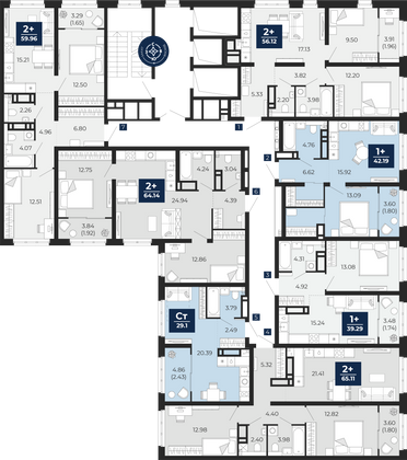 Продажа 1-комнатной квартиры 42,2 м², 4/23 этаж