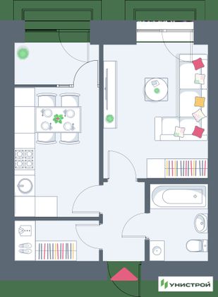 34,6 м², 1-комн. квартира, 10/10 этаж