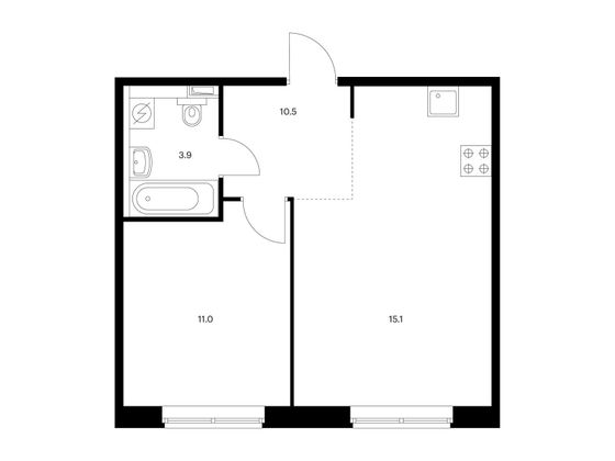 Продажа 1-комнатной квартиры 40,5 м², 1/9 этаж