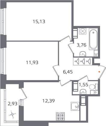 Продажа 2-комнатной квартиры 52,7 м², 13/17 этаж