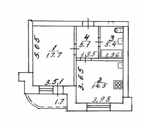 Продажа 1-комнатной квартиры 44,4 м², 9/9 этаж