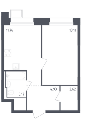 Продажа 1-комнатной квартиры 36,4 м², 16/23 этаж