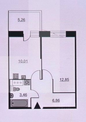 Продажа 1-комнатной квартиры 32,7 м², 6/12 этаж