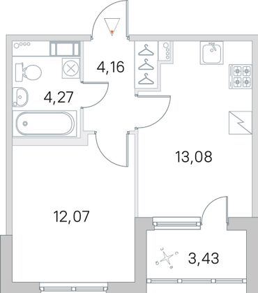 Продажа 1-комнатной квартиры 35,3 м², 2/5 этаж