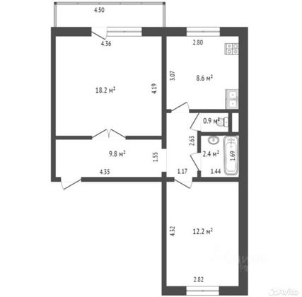 Продажа 2-комнатной квартиры 39 м², 1/5 этаж