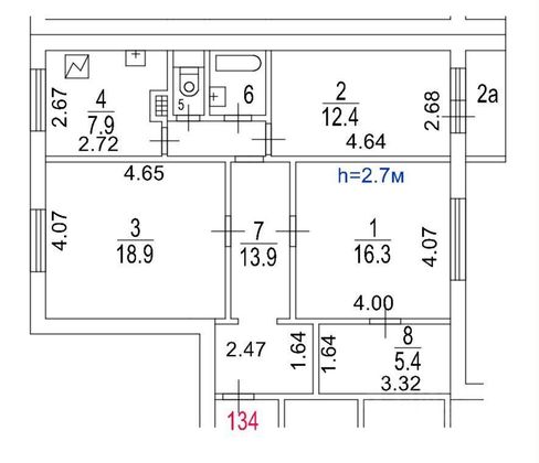 Продажа 3-комнатной квартиры 78 м², 12/14 этаж