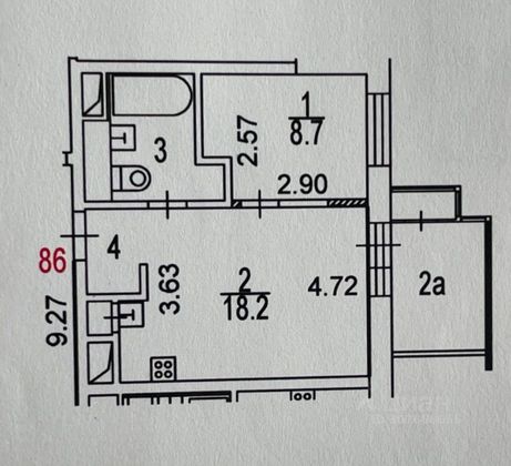 Продажа 1-комнатной квартиры 34,2 м², 13/27 этаж