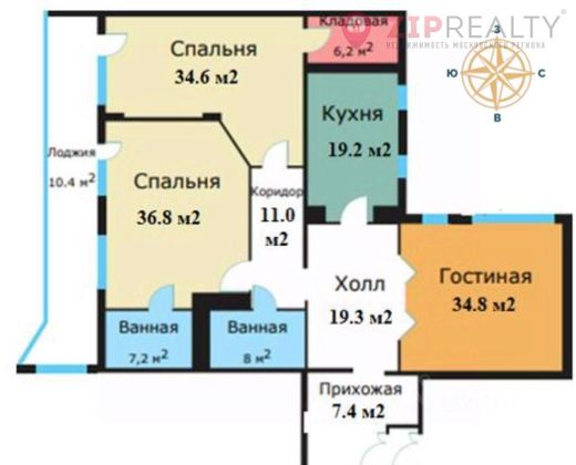 Продажа 3-комнатной квартиры 184,5 м², 3/18 этаж