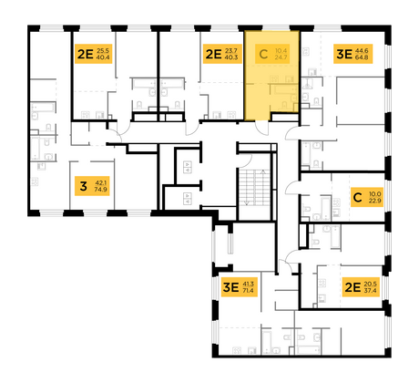 Продажа квартиры-студии 24,7 м², 5/20 этаж