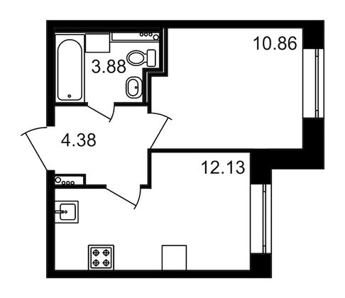 Продажа 1-комнатной квартиры 31,3 м², 1/20 этаж