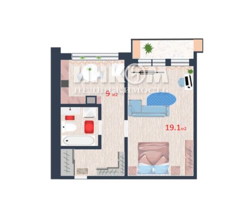 Продажа 1-комнатной квартиры 37 м², 9/17 этаж