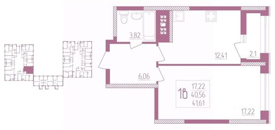 Продажа 1-комнатной квартиры 42 м², 1/18 этаж