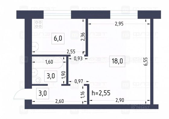 Продажа 1-комнатной квартиры 30 м², 3/5 этаж