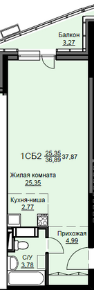 Продажа квартиры-студии 37,9 м², 10/17 этаж