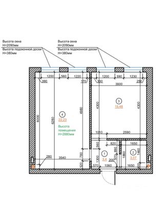Продажа 1-комнатной квартиры 44 м², 1/4 этаж