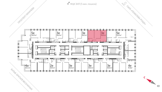 Продажа 2-комнатной квартиры 60,7 м², 32/40 этаж