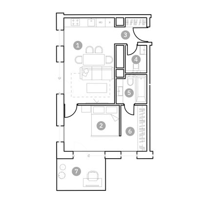 Продажа 2-комнатной квартиры 49,6 м², 14/20 этаж
