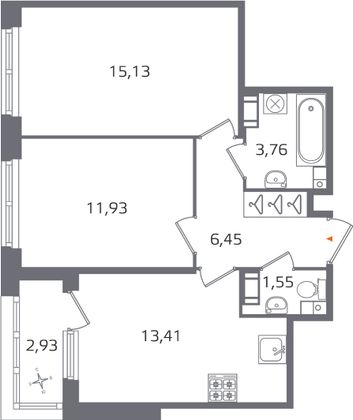Продажа 2-комнатной квартиры 53,7 м², 4/17 этаж