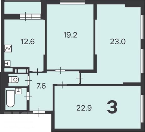 Продажа 3-комнатной квартиры 89,5 м², 2/24 этаж
