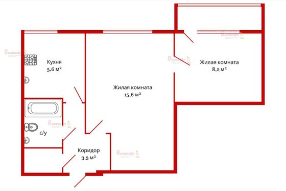 Продажа 2-комнатной квартиры 37 м², 9/9 этаж