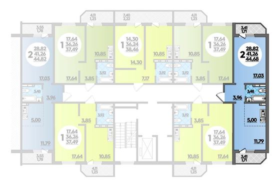 44,7 м², 2-комн. квартира, 5/8 этаж