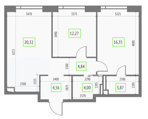 Продажа 2-комнатной квартиры 66,2 м², 18/57 этаж