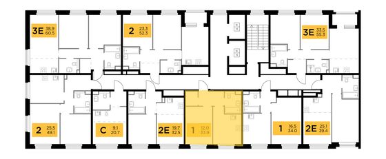 Продажа 1-комнатной квартиры 33,9 м², 3/20 этаж