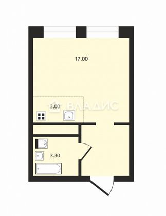 Продажа 1-комнатной квартиры 23,3 м², 20/30 этаж