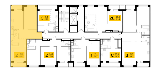 Продажа 2-комнатной квартиры 69,5 м², 10/12 этаж