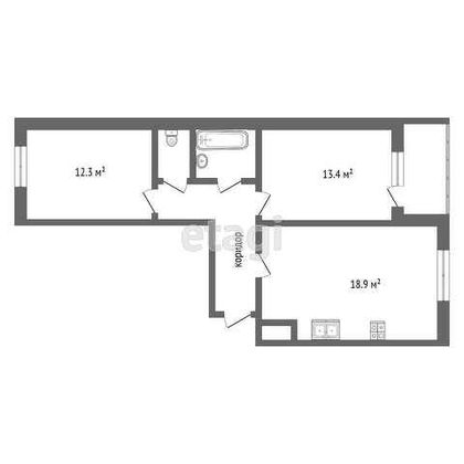 Продажа 2-комнатной квартиры 58,1 м², 1/17 этаж