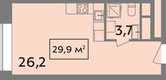 Продажа квартиры-студии 29,9 м², 11/14 этаж