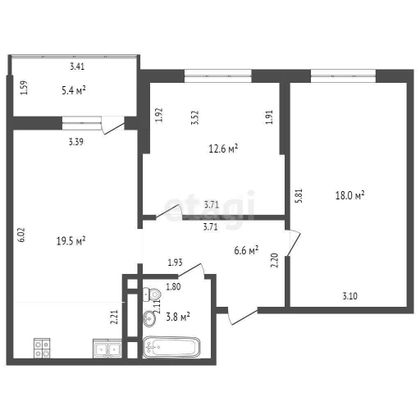 Продажа 2-комнатной квартиры 63,2 м², 14/23 этаж