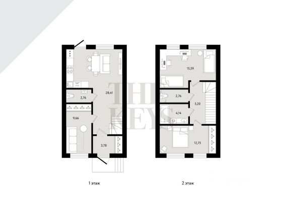 Продажа 3-комнатной квартиры 91,8 м², 2/2 этаж