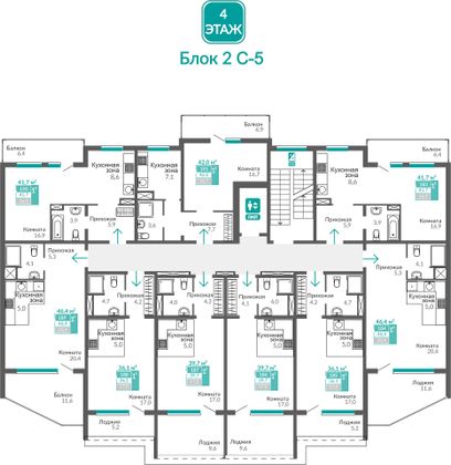 Продажа 1-комнатной квартиры 42 м², 4/10 этаж