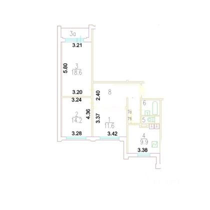 Продажа 3-комнатной квартиры 73,4 м², 20/22 этаж