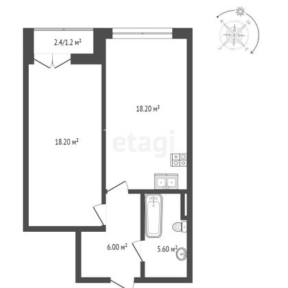 Продажа 2-комнатной квартиры 48,1 м², 19/25 этаж